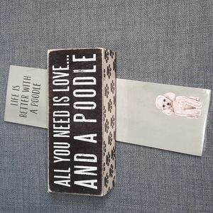 Box Sign Listpad Notepad Set All I Need Is Love...And A Poodle Better Life Gift